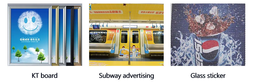لوحة KT، إعلانات مترو الأنفاق، ملصق زجاجي